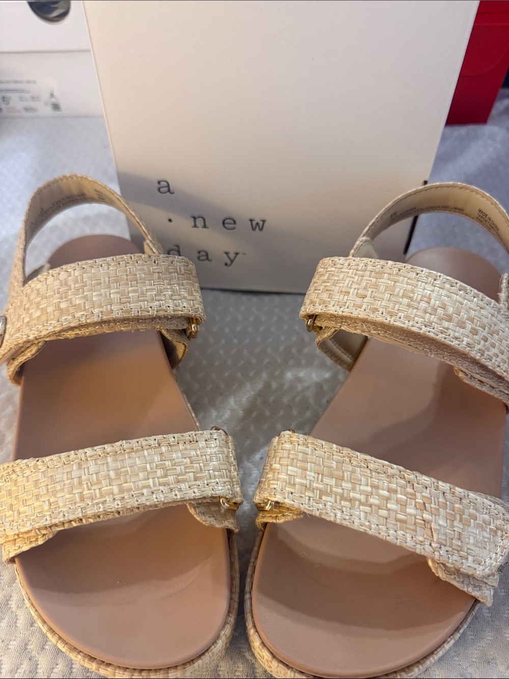a new day Natural Woven Strap Women's Sandals